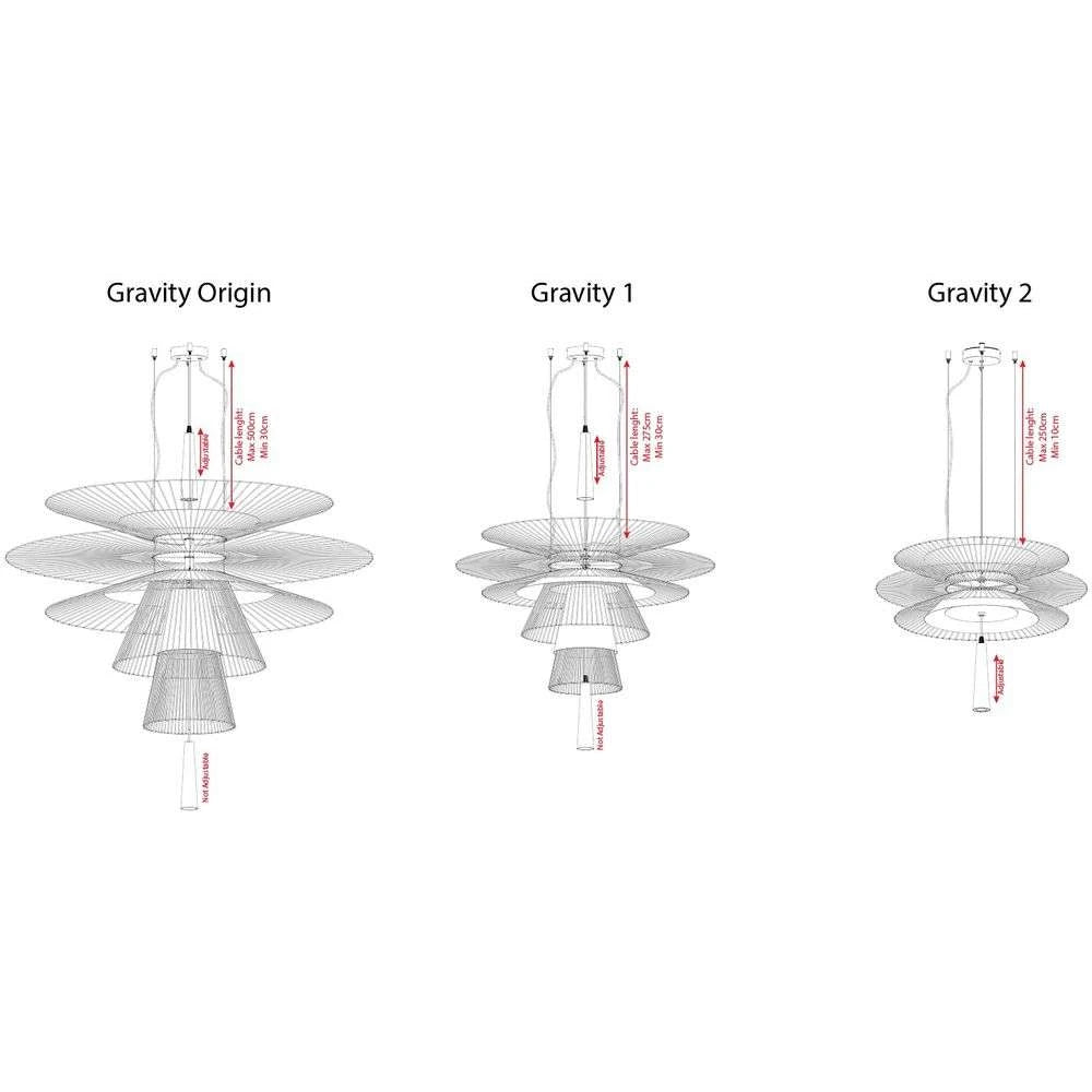 Gravity 2 ripplamp kuldne - Forestier